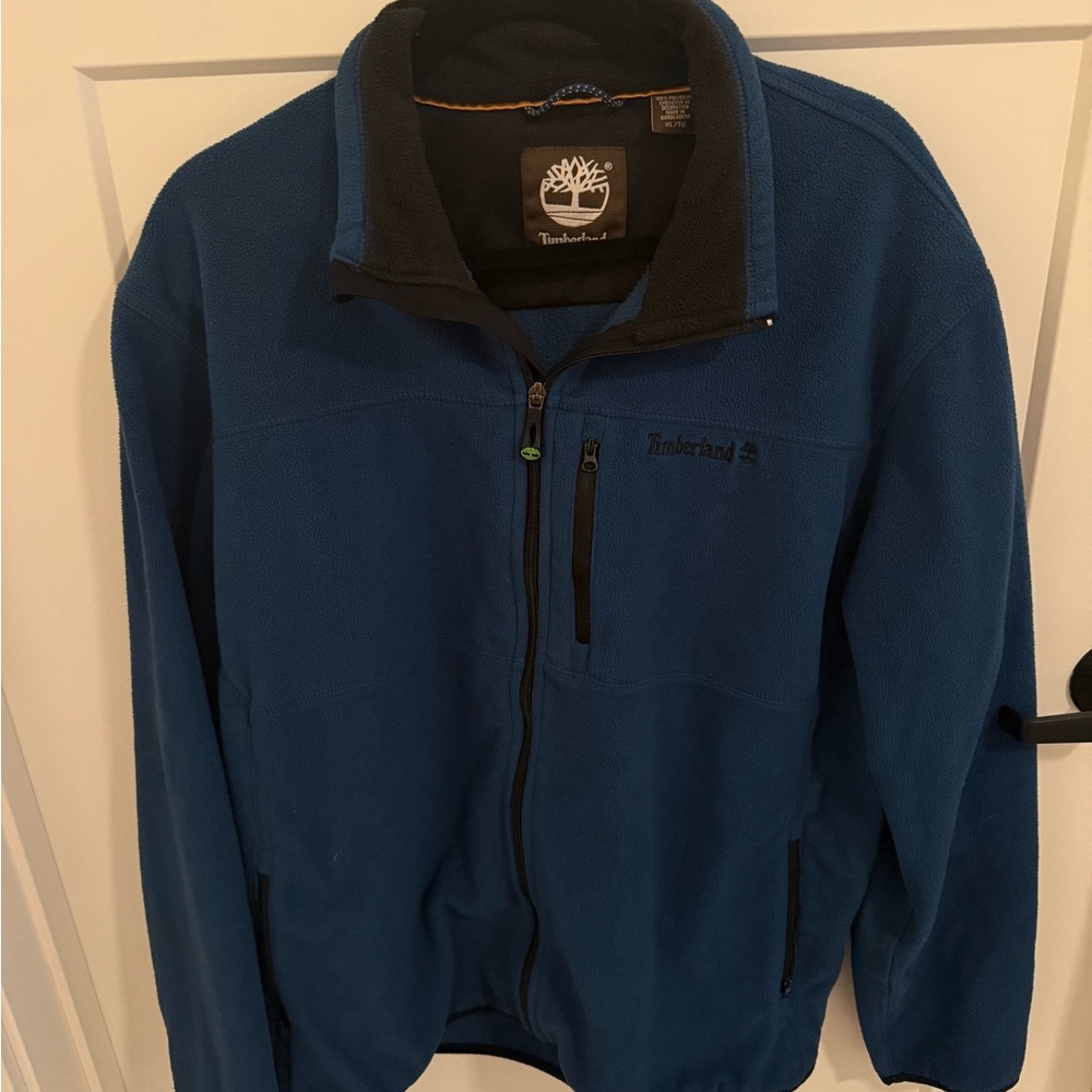 Timberland Fleece Jacket Men’s XL Blue Full Zip Outdoor Hiking - Picture 4 of 5